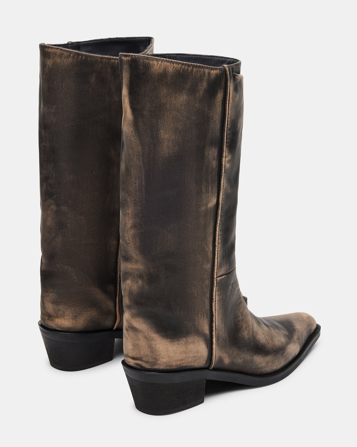 RAPTOR Black Distressed Pointed-Toe Block Heel Western Women's Boot | Steve Madden near me