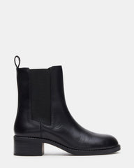 KAPLAN Black Leather Chelsea Block Heel Women's Ankle Boot | Steve Madden discount