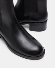 KAPLAN Black Leather Chelsea Block Heel Women's Ankle Boot | Steve Madden discount