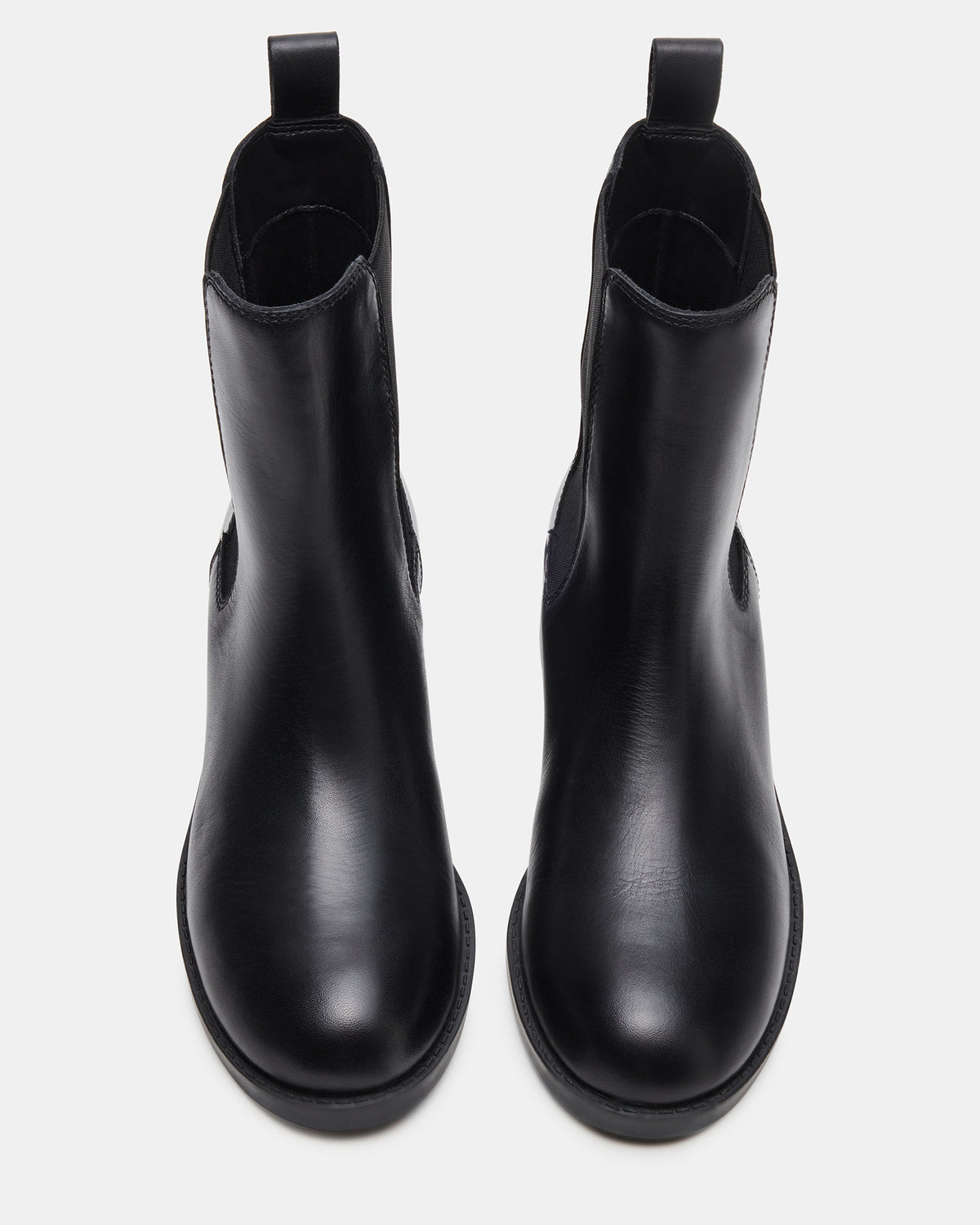 KAPLAN Black Leather Chelsea Block Heel Women's Ankle Boot | Steve Madden discount