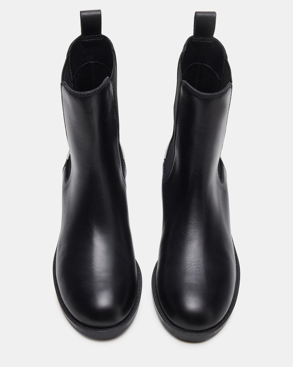 KAPLAN Black Leather Chelsea Block Heel Women's Ankle Boot | Steve Madden discount