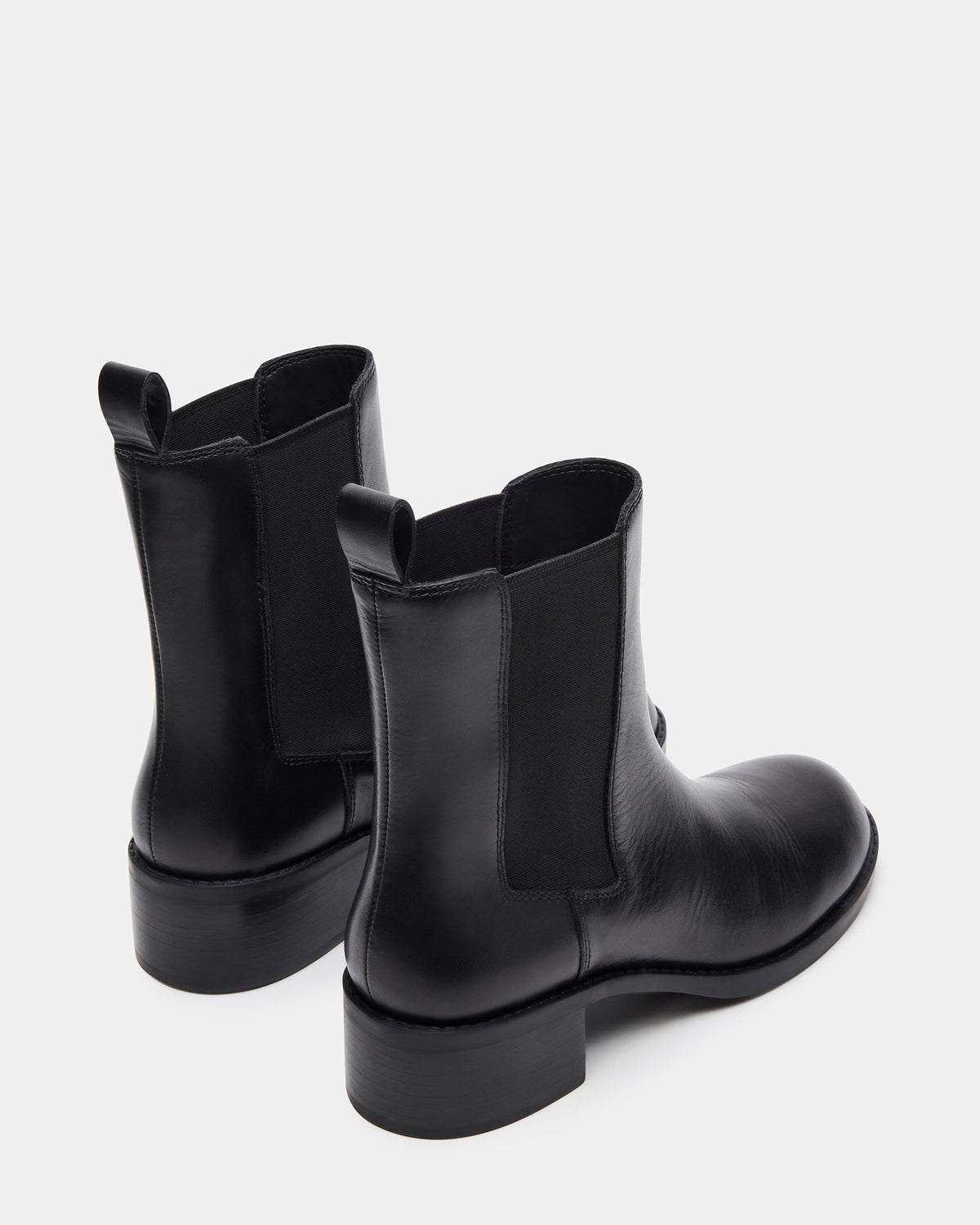 KAPLAN Black Leather Chelsea Block Heel Women's Ankle Boot | Steve Madden discount