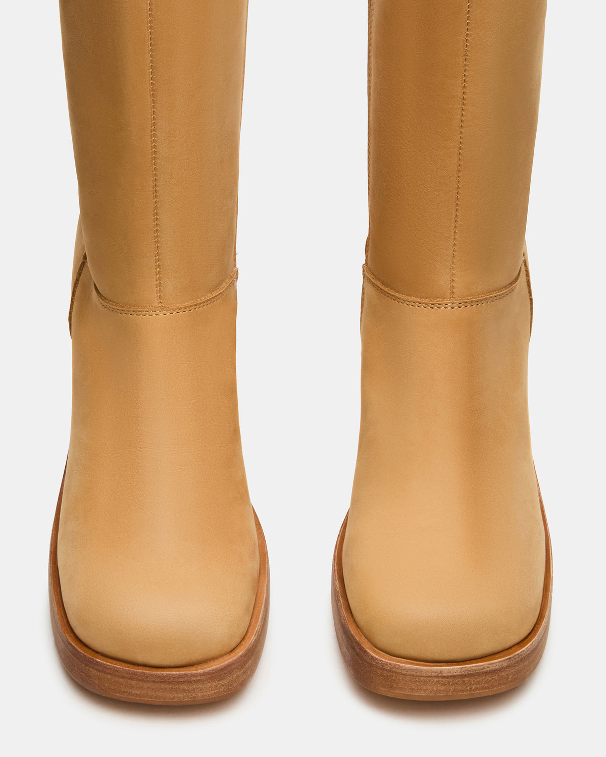 FUSION Banana Leather Square-Toe Block Heel Women's Ankle Boot | Steve Madden Sale