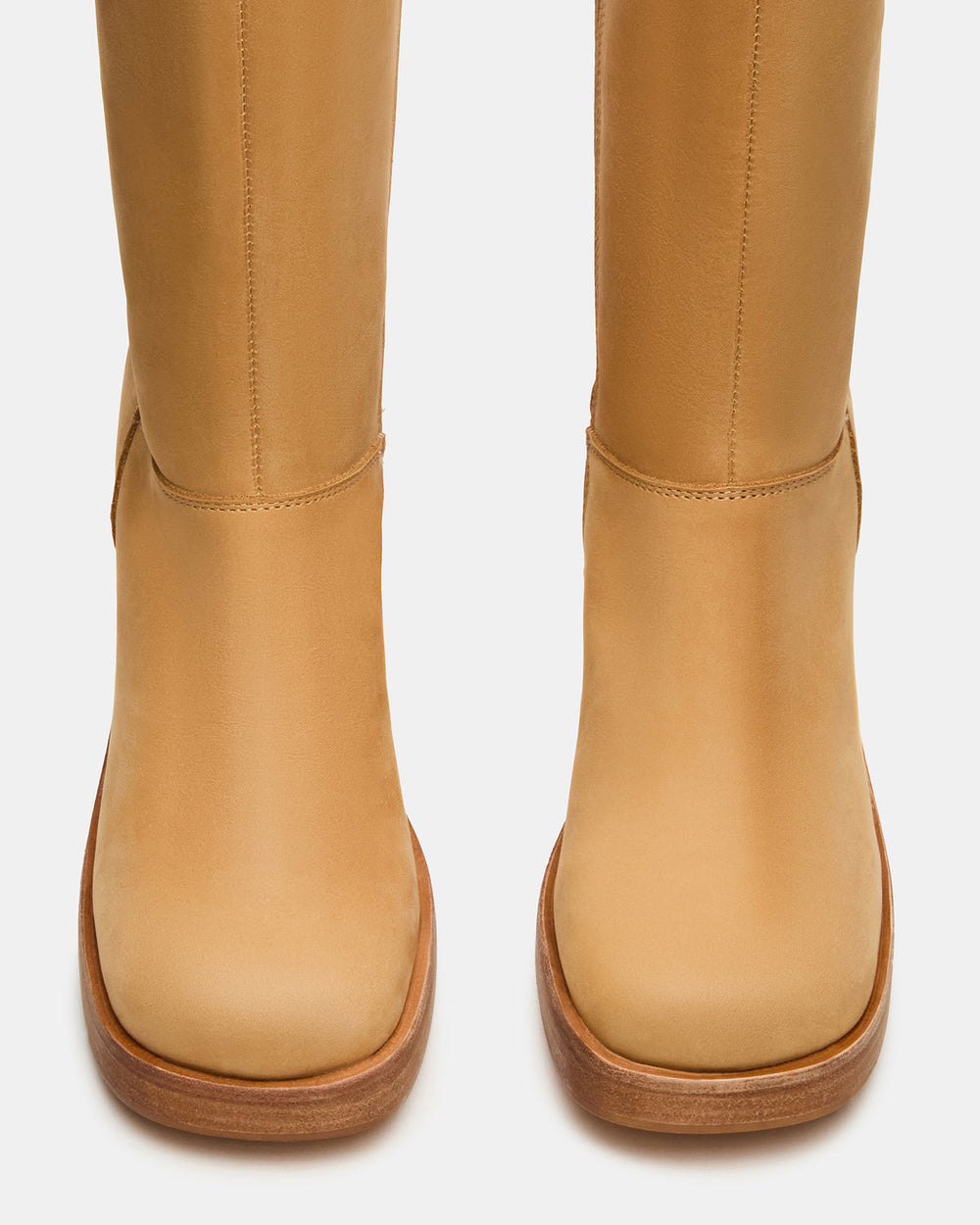 FUSION Banana Leather Square-Toe Block Heel Women's Ankle Boot | Steve Madden Sale
