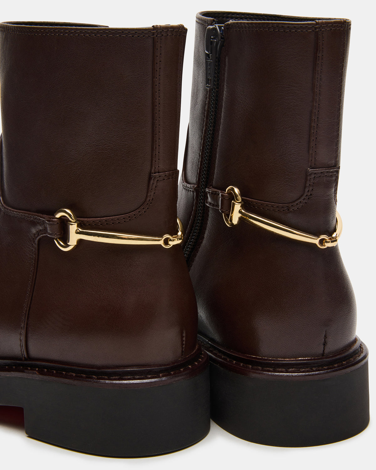 DIABLO Brown Leather Women's Ankle Boot | Steve Madden on Sale