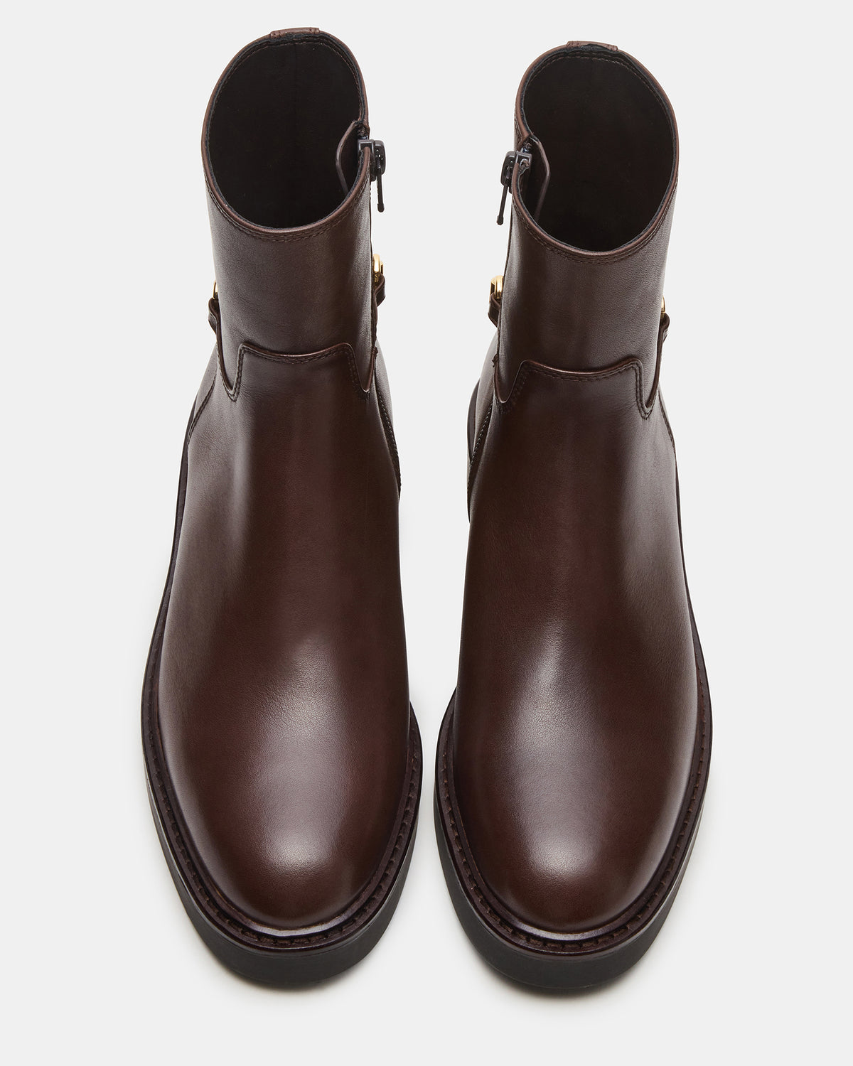 DIABLO Brown Leather Women's Ankle Boot | Steve Madden on Sale
