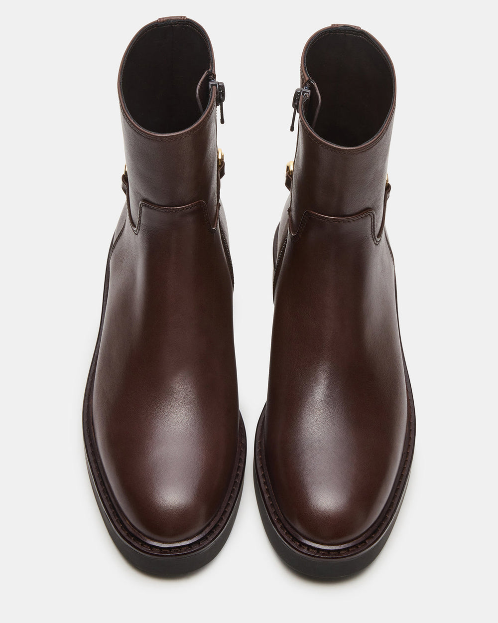 DIABLO Brown Leather Women's Ankle Boot | Steve Madden on Sale