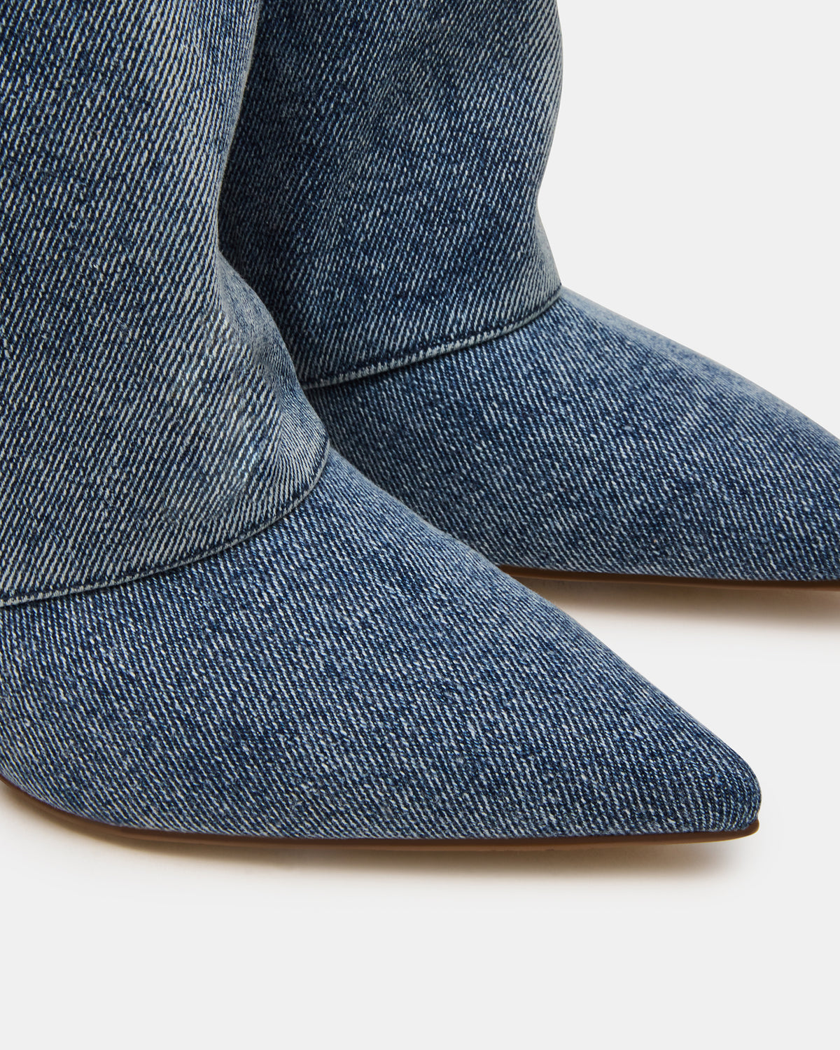 LUCA Denim Fabric Pointed-Toe Cuffed Kitten Heel Women's Boot | Steve Madden near me