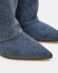 LUCA Denim Fabric Pointed-Toe Cuffed Kitten Heel Women's Boot | Steve Madden near me