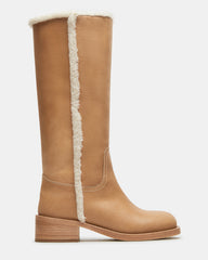 RIGGS Faux Fur Banana Leather Square-Toe Women's Boot | Steve Madden for Sale