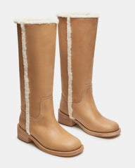 RIGGS Faux Fur Banana Leather Square-Toe Women's Boot | Steve Madden for Sale