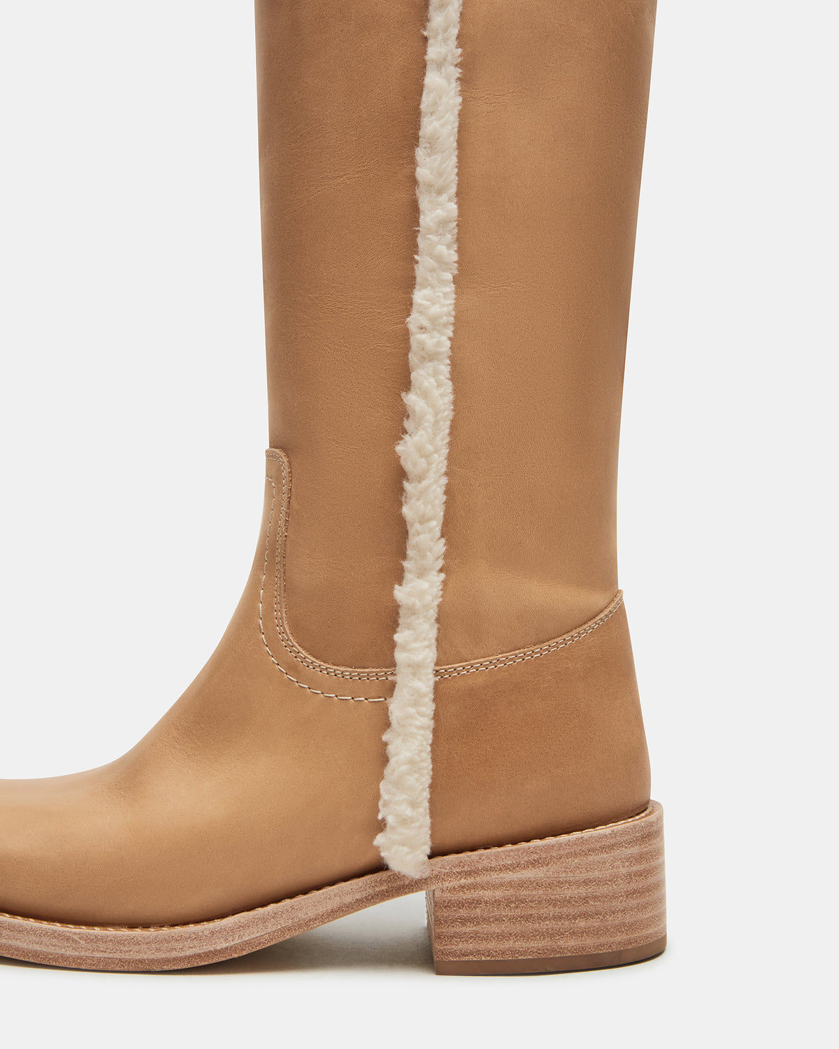 RIGGS Faux Fur Banana Leather Square-Toe Women's Boot | Steve Madden for Sale