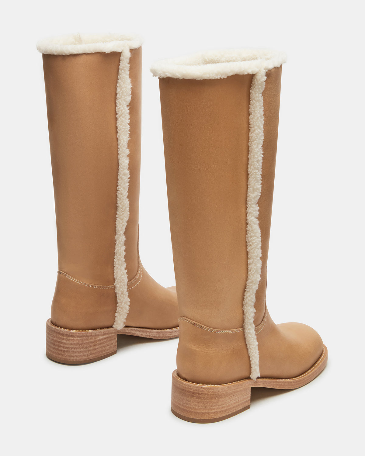 RIGGS Faux Fur Banana Leather Square-Toe Women's Boot | Steve Madden for Sale