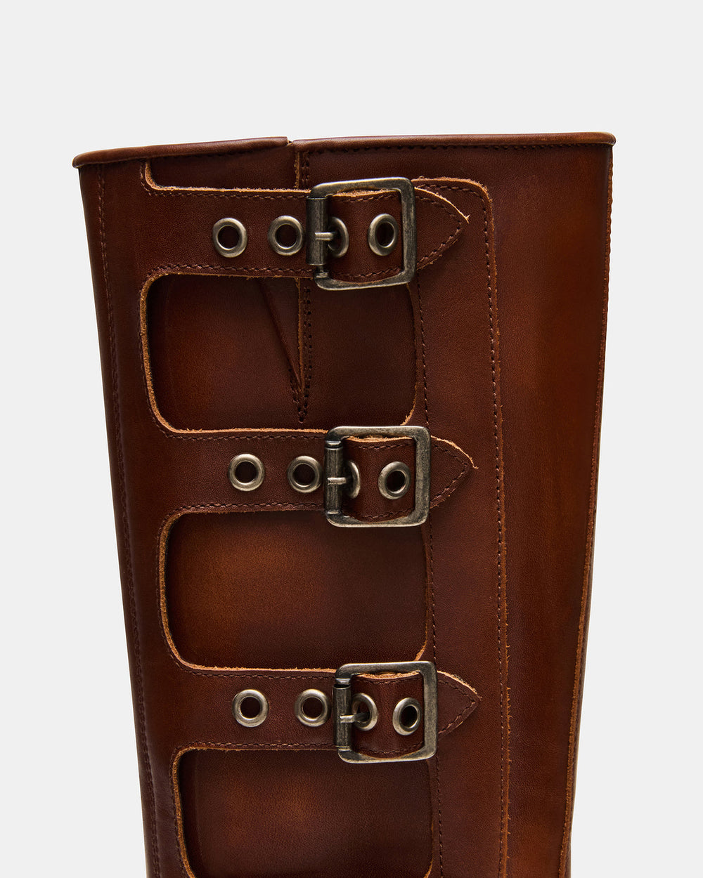 ROCKY Cognac Distressed Knee-High Moto Women's Boot | Steve Madden online