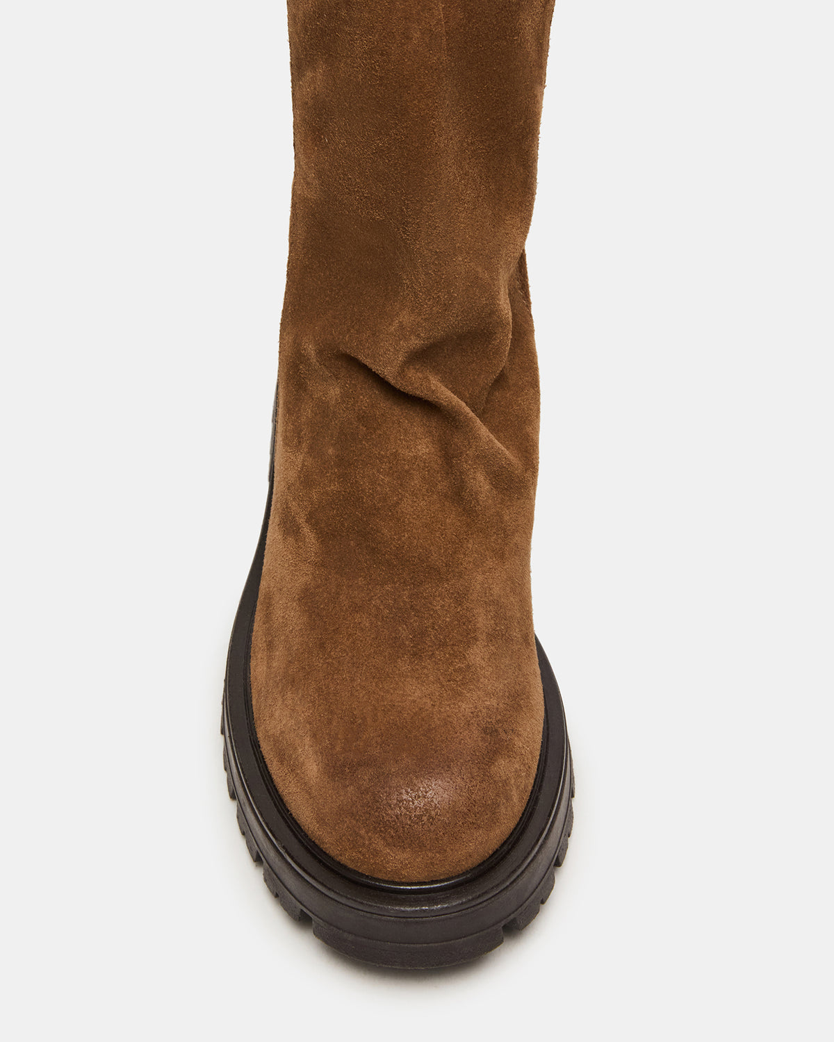 LAMI Dark Taupe Suede Lug Sole Women's Ankle Boot | Steve Madden US