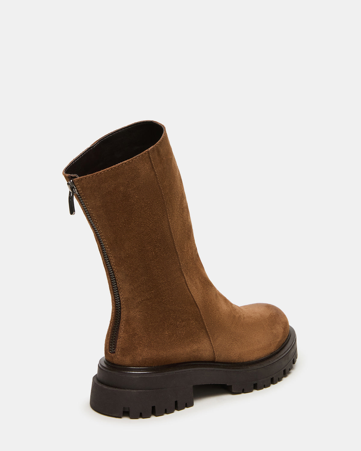 LAMI Dark Taupe Suede Lug Sole Women's Ankle Boot | Steve Madden US