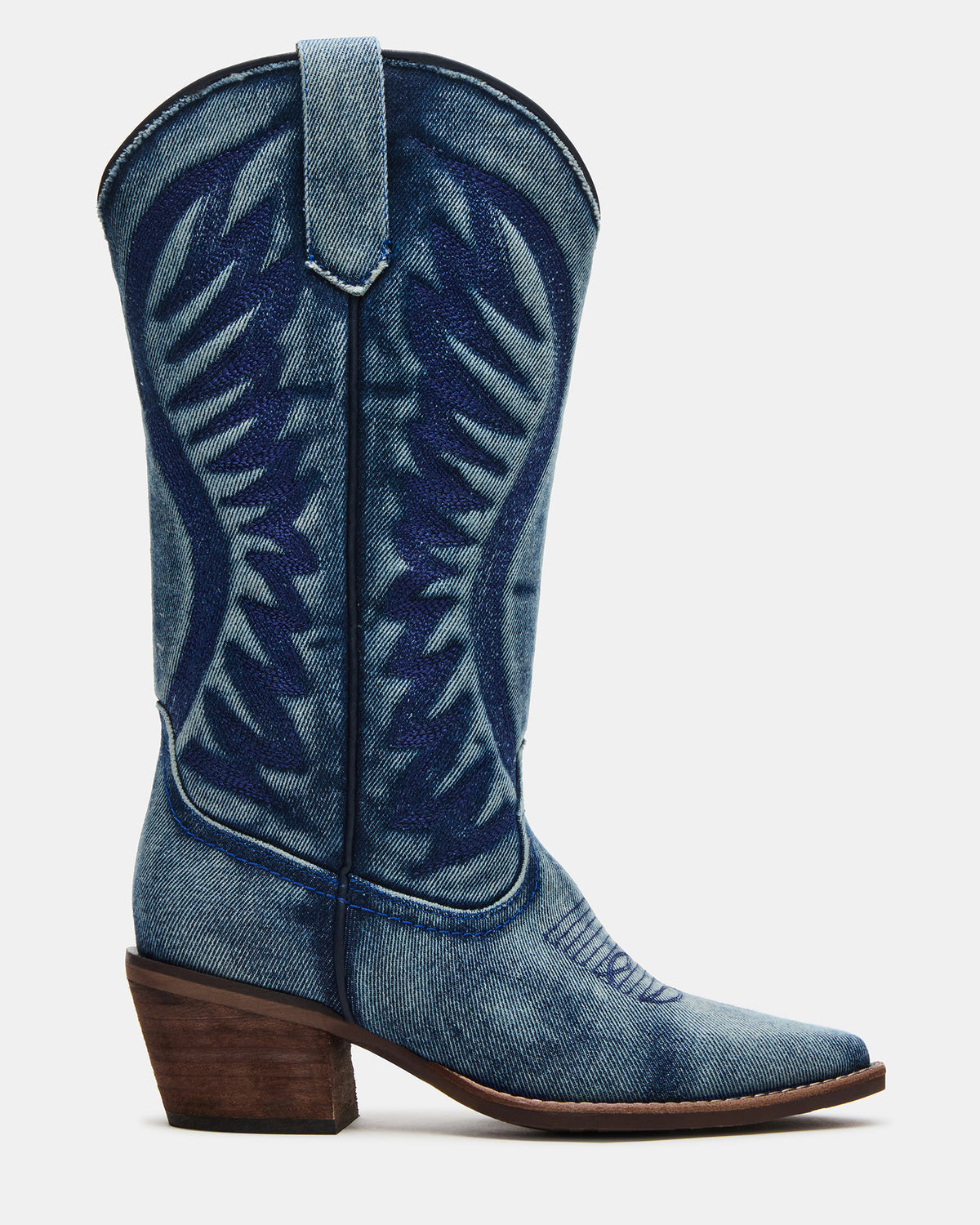 ALBANY Denim Fabric Wide Calf Pointed-Toe Women's Western Boot | Steve Madden near me