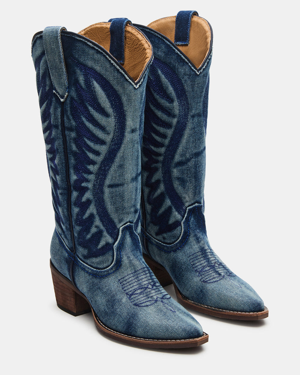 ALBANY Denim Fabric Wide Calf Pointed-Toe Women's Western Boot | Steve Madden near me
