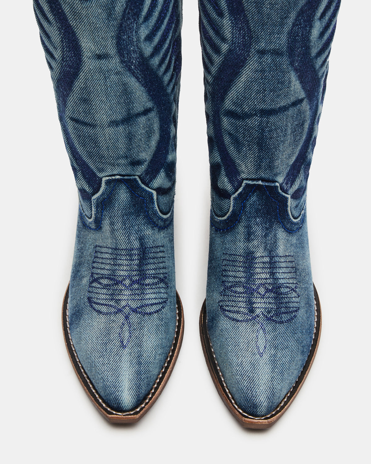 ALBANY Denim Fabric Wide Calf Pointed-Toe Women's Western Boot | Steve Madden near me
