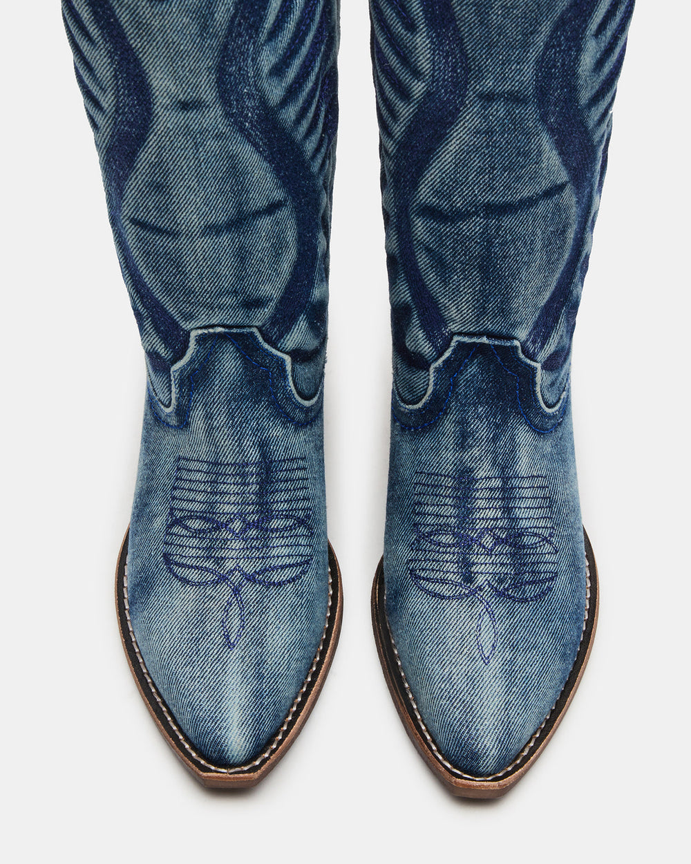 ALBANY Denim Fabric Wide Calf Pointed-Toe Women's Western Boot | Steve Madden near me