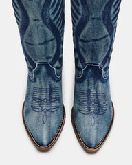 ALBANY Denim Fabric Wide Calf Pointed-Toe Women's Western Boot | Steve Madden near me