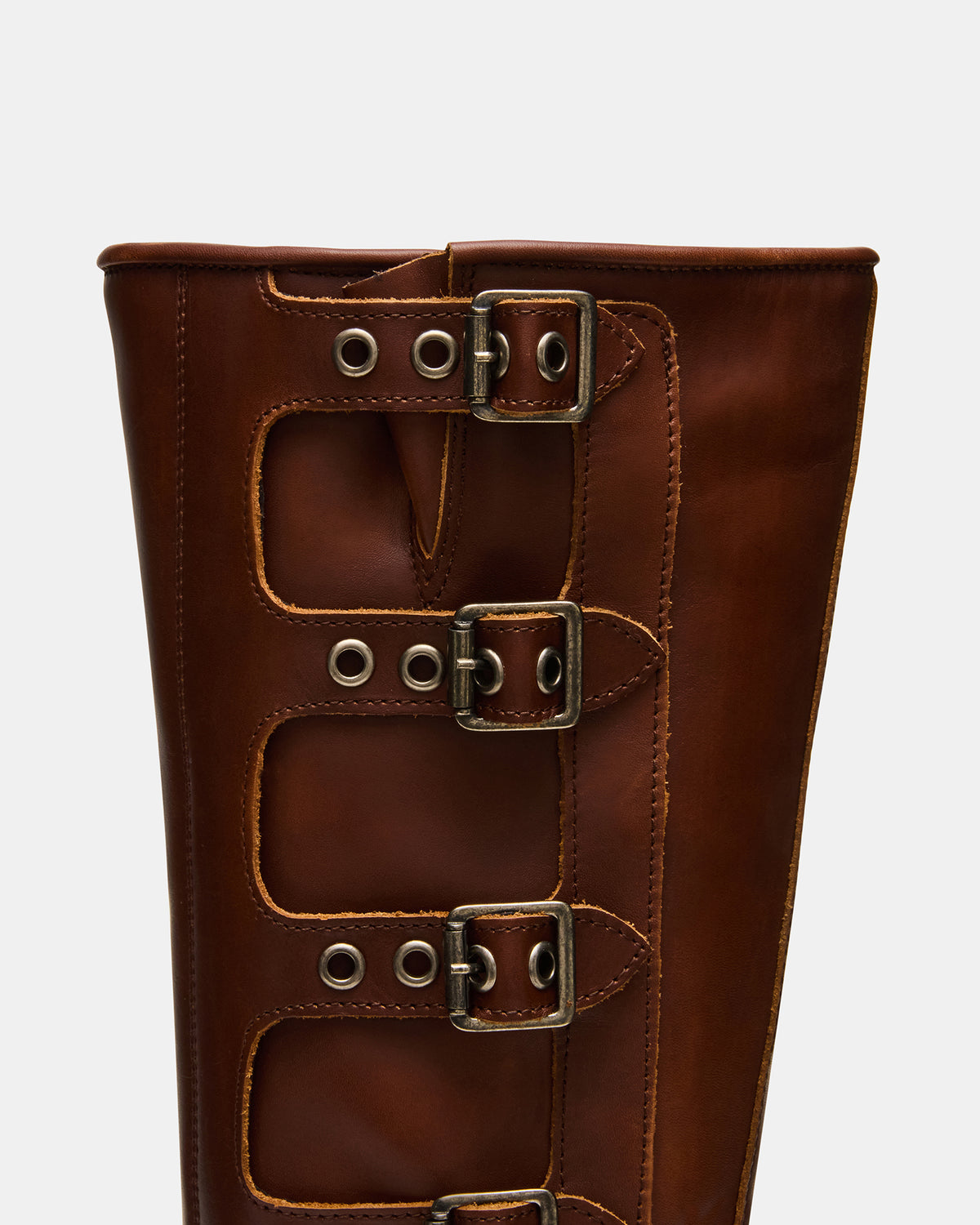 ROCKY Cognac Distressed Wide Calf Knee-High Moto Women's Boot | Steve Madden discount