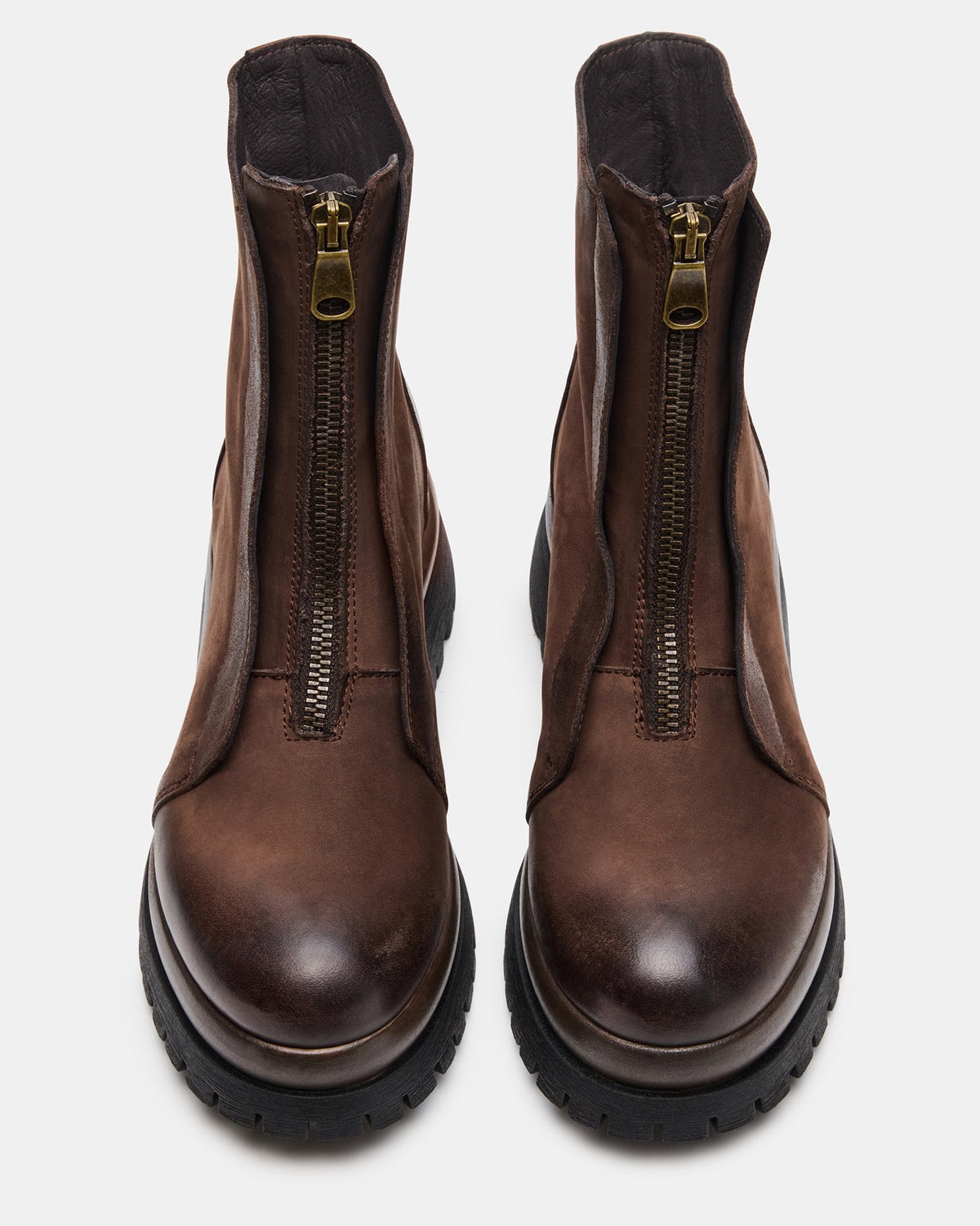 MILTON Brown Leather Moto Women's Ankle Boot | Steve Madden outlet