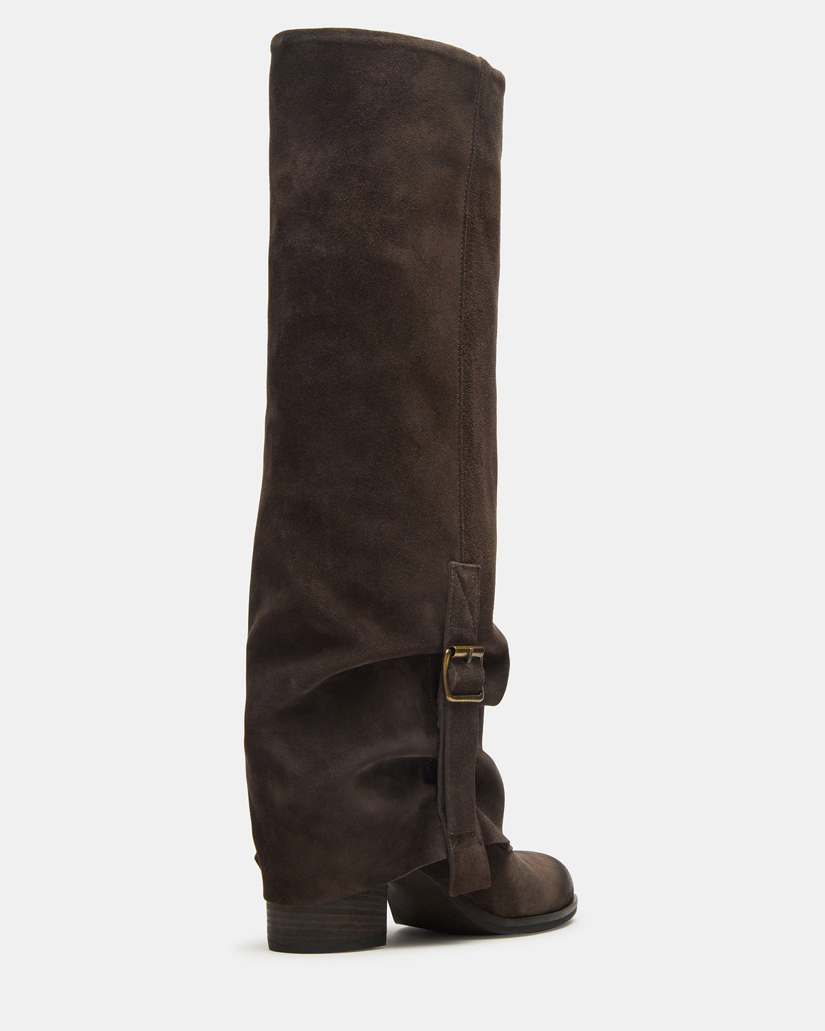 BOZEMAN Dark Taupe Suede Knee-High Fold-Over Cuffed Women's Boot | Steve Madden Sale