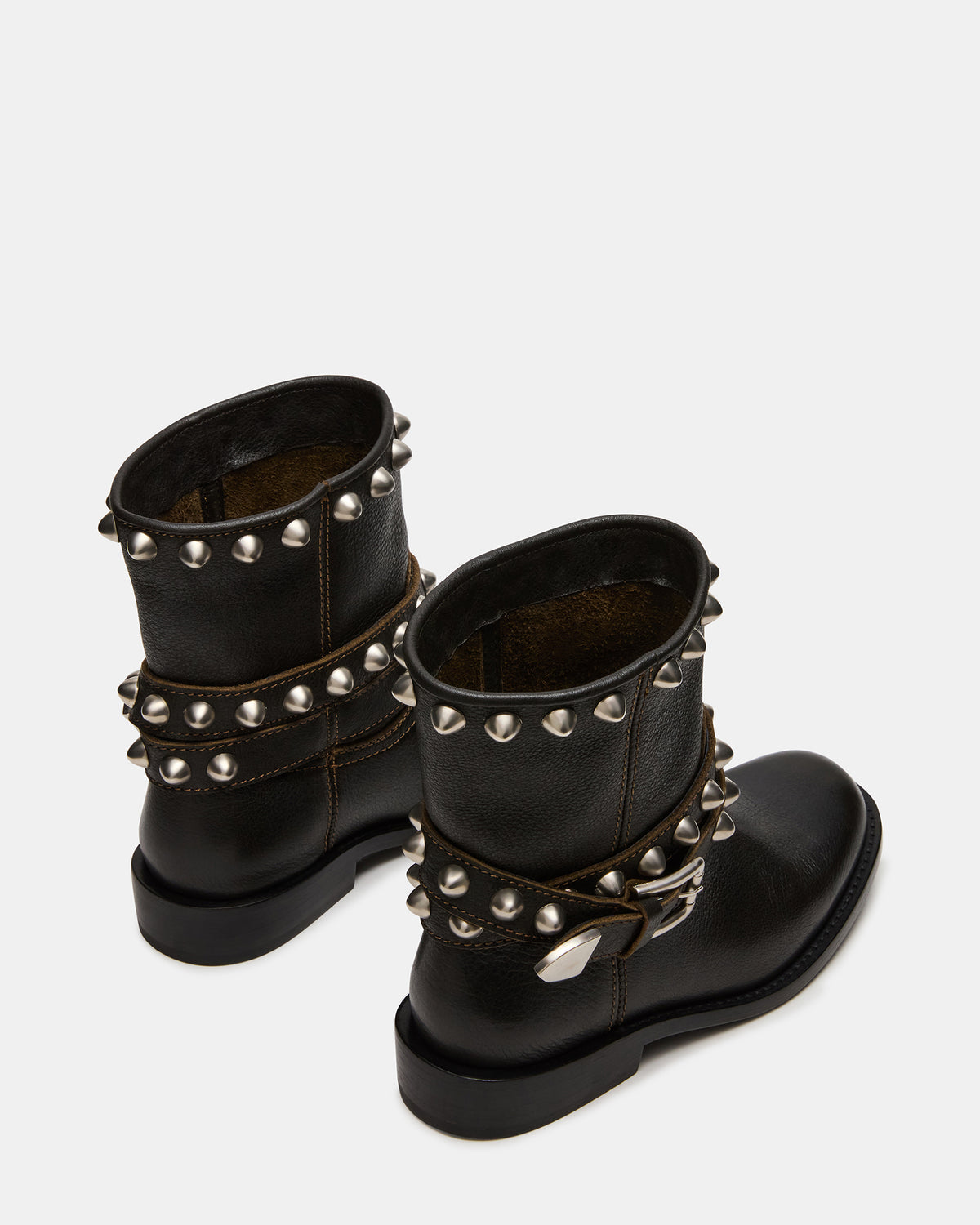 ORBIT Black Distressed Gold Detail Moto Women's Ankle Boot | Steve Madden near me