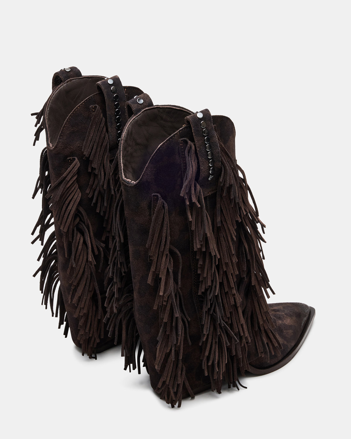 LANDMARK Brown Leopard Cuffed Fringe Western Women's Ankle Boot | Steve Madden outlet