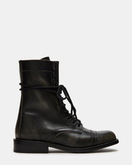 THERON Black Distressed Moto Combat Women's Ankle Boot | Steve Madden for Sale