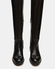 LANCASTER Black Leather Over-the-Knee Round Toe Women's Boots | Steve Madden discount