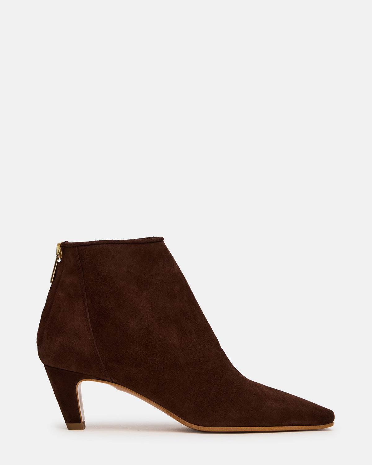 JUNO Brown Suede Square-Toe Women's Ankle Boot | Steve Madden on Sale