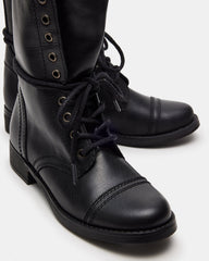TROOPA3.0 Black Leather Women's Moto Combat Ankle Boot | Steve Madden near me