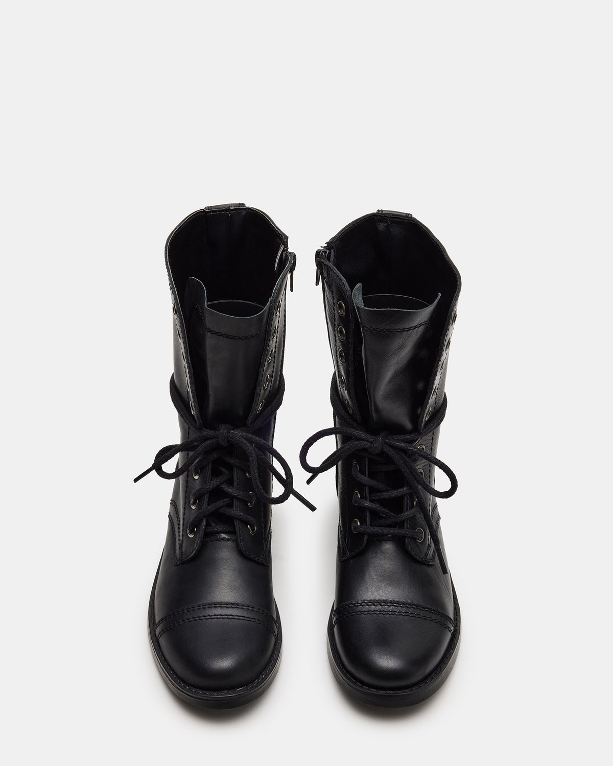 TROOPA3.0 Black Leather Women's Moto Combat Ankle Boot | Steve Madden near me