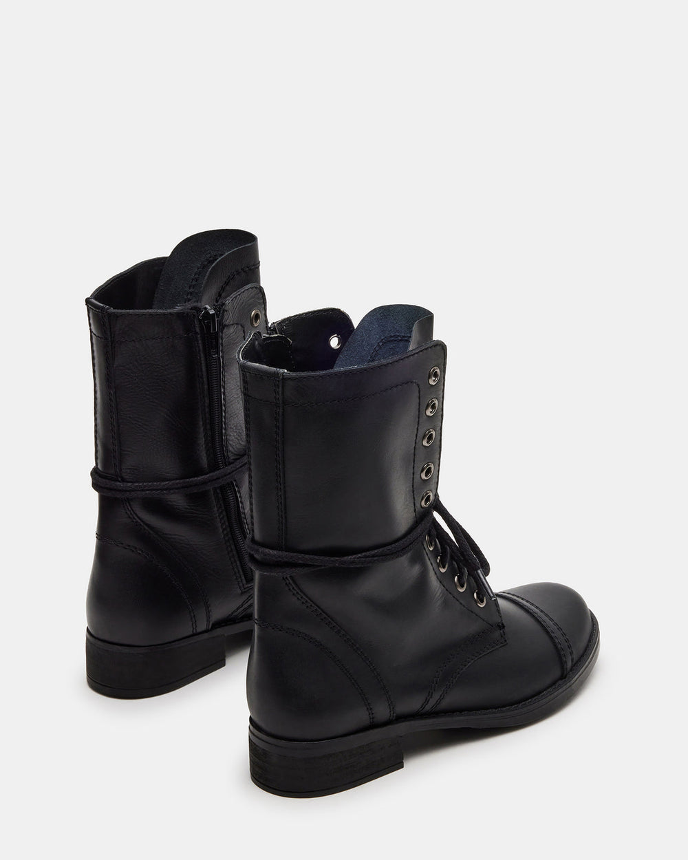 TROOPA3.0 Black Leather Women's Moto Combat Ankle Boot | Steve Madden near me