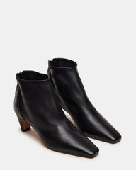 JUNO Black Leather Square-Toe Women's Ankle Boot | Steve Madden discount