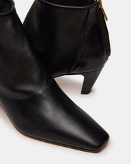JUNO Black Leather Square-Toe Women's Ankle Boot | Steve Madden discount
