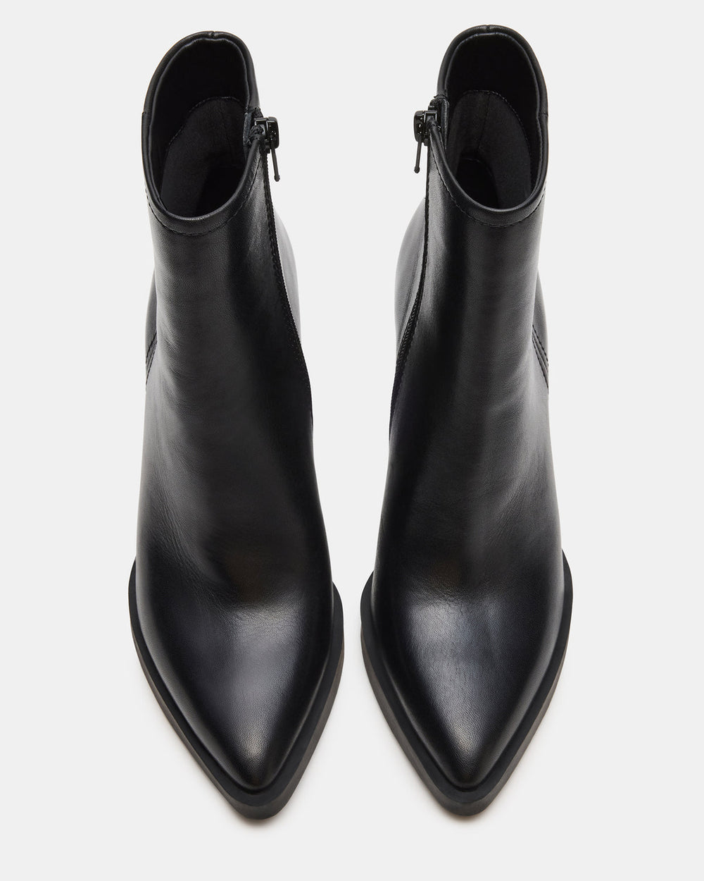 HARDEN Black Leather Women's Pointed-Toe Ankle Boot | Steve Madden US