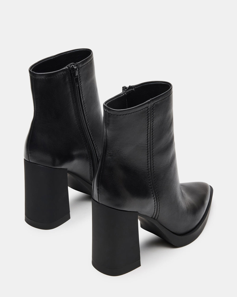 HARDEN Black Leather Women's Pointed-Toe Ankle Boot | Steve Madden US