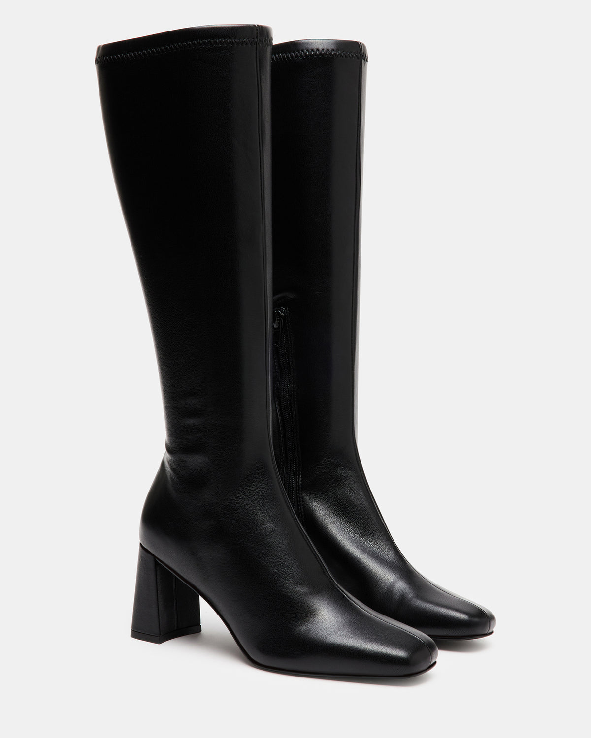 HOLLY Black Women's Knee-High Square-Toe Boot | Steve Madden Sale
