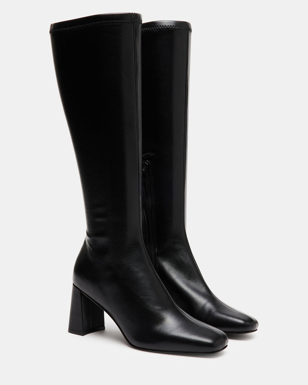 HOLLY Black Women's Knee-High Square-Toe Boot | Steve Madden Sale