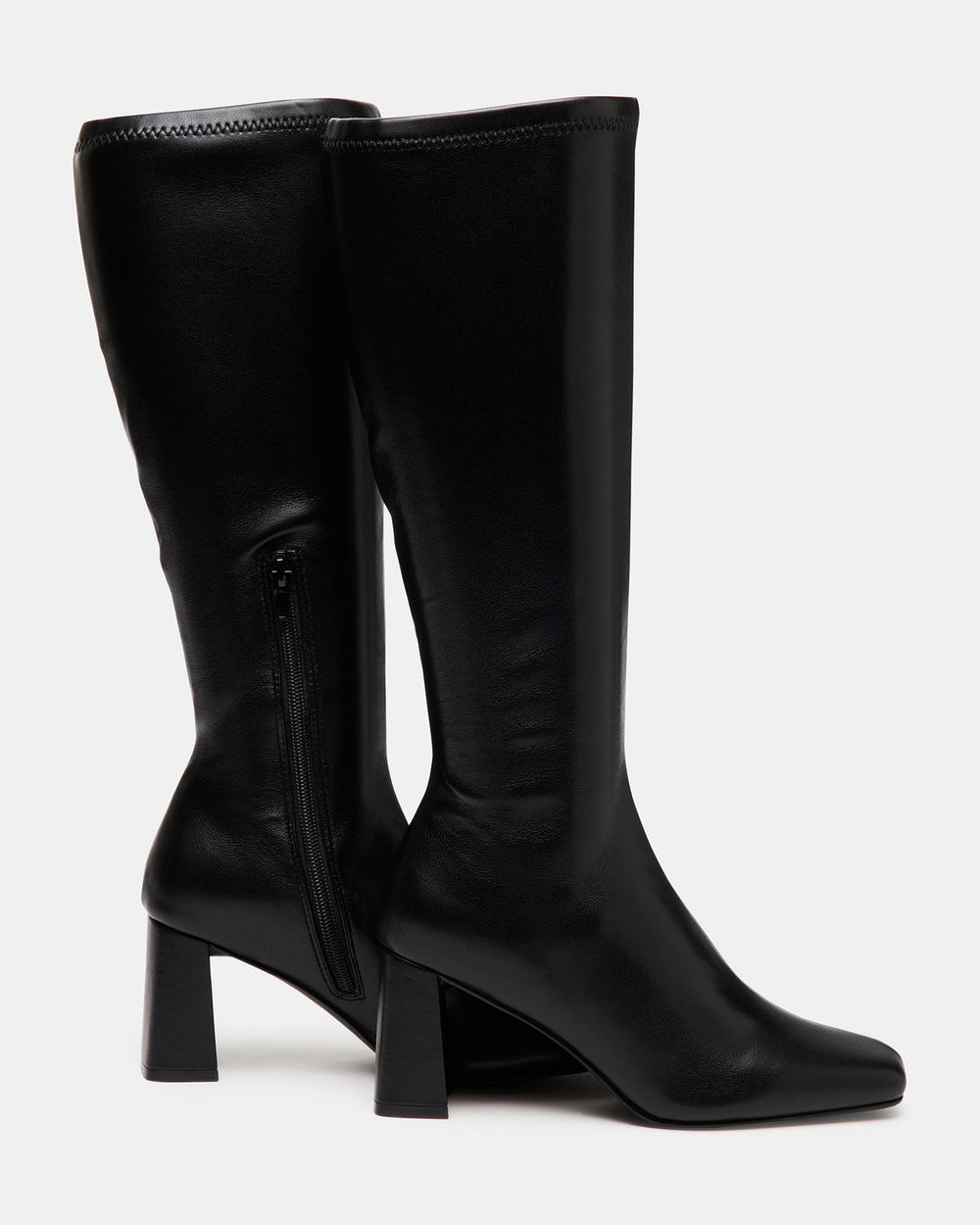 HOLLY Black Women's Knee-High Square-Toe Boot | Steve Madden Sale