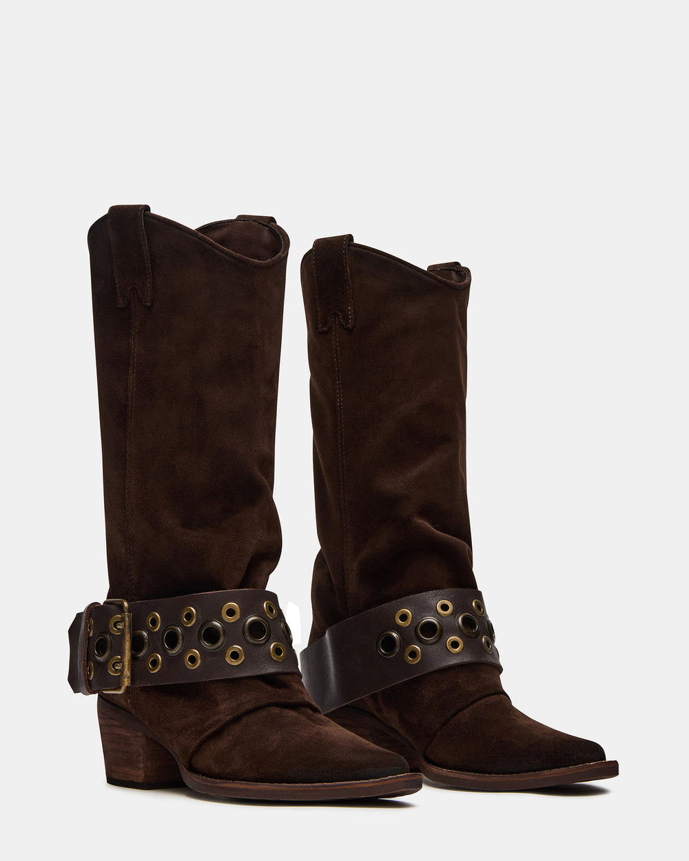ASHWOOD Brown Suede Pointed-Toe Western Women's Boot | Steve Madden for Sale
