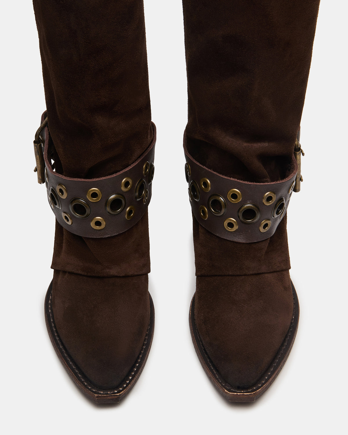 ASHWOOD Brown Suede Pointed-Toe Western Women's Boot | Steve Madden for Sale