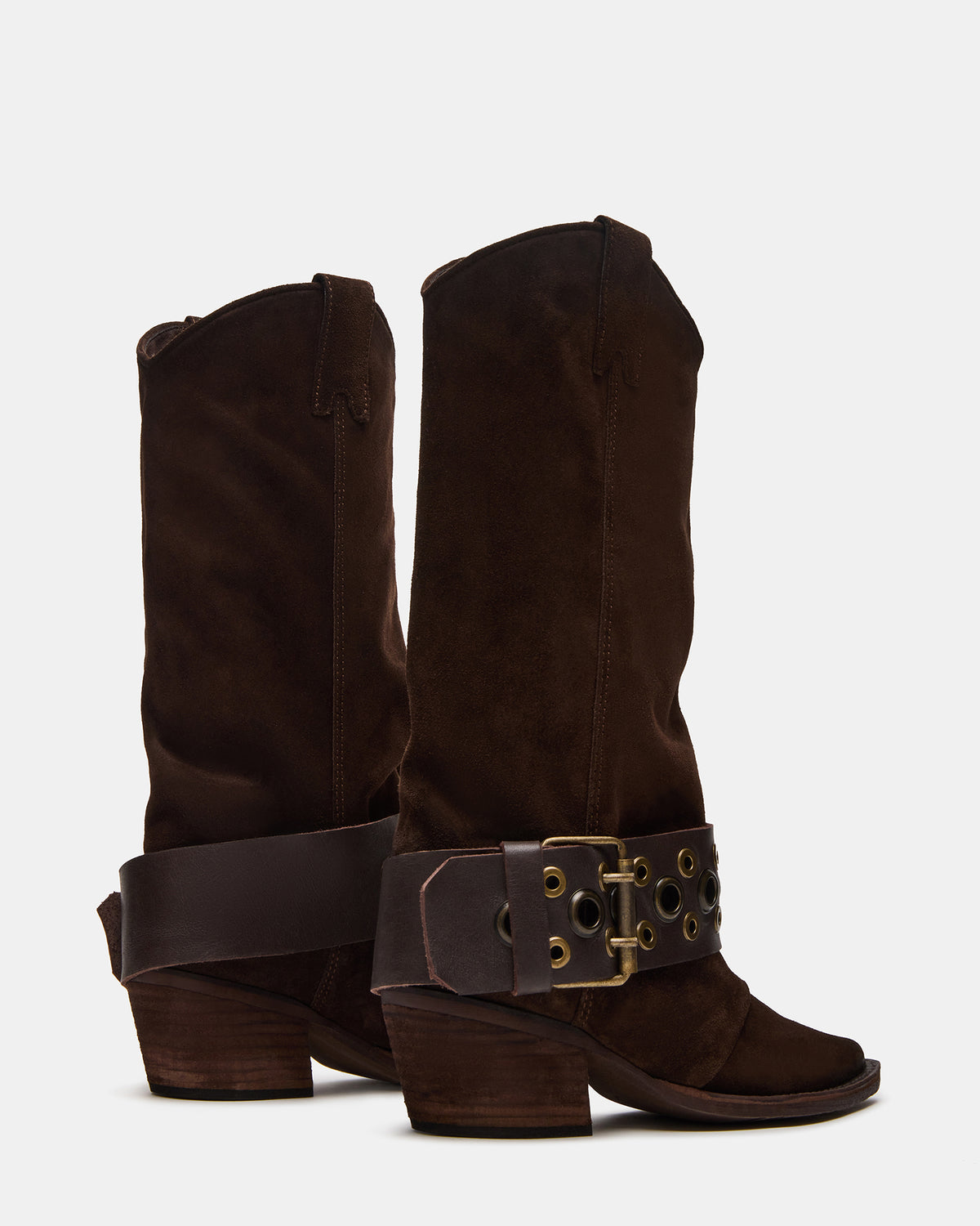 ASHWOOD Brown Suede Pointed-Toe Western Women's Boot | Steve Madden for Sale