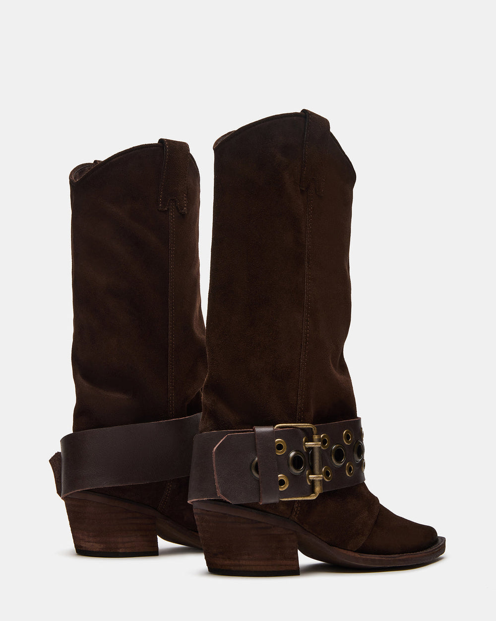 ASHWOOD Brown Suede Pointed-Toe Western Women's Boot | Steve Madden for Sale