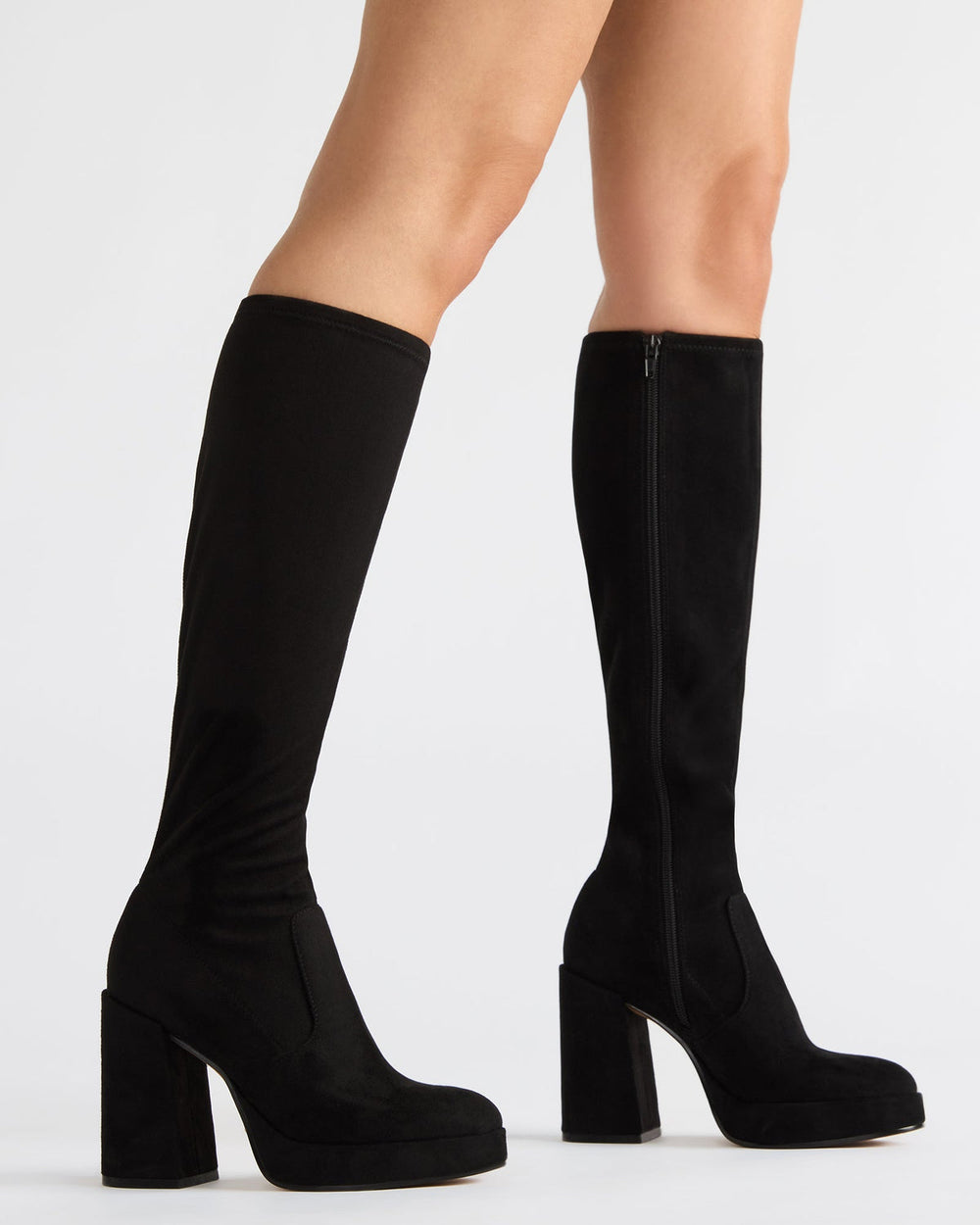 TWAIN Black Knee-High Block Heel Women's Boot | Steve Madden near me