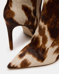NITRO Brown Cow Print Wide Calf Pointed-Toe Stiletto Heel Knee-High Women's Boots | Steve Madden discount