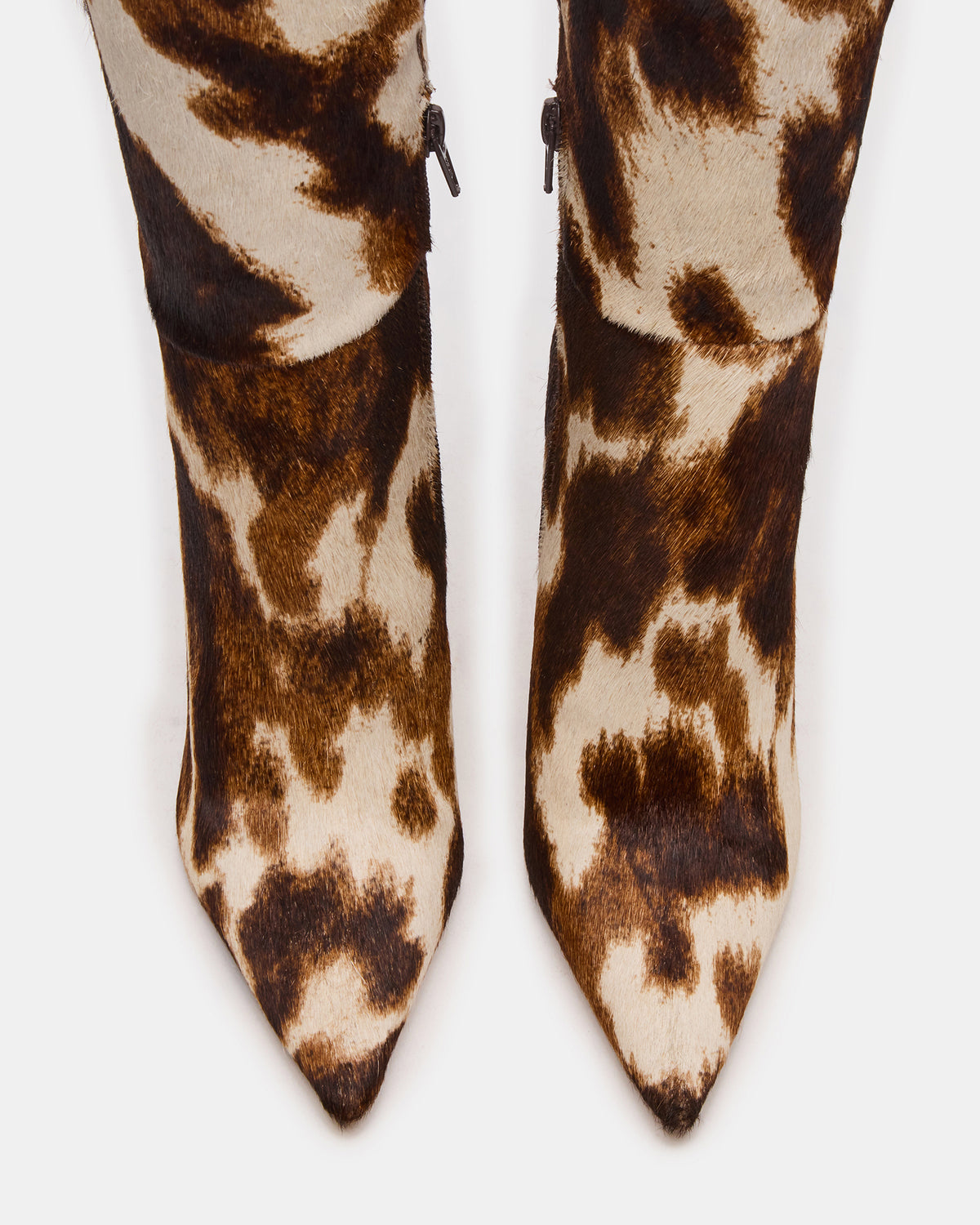 NITRO Brown Cow Print Wide Calf Pointed-Toe Stiletto Heel Knee-High Women's Boots | Steve Madden discount